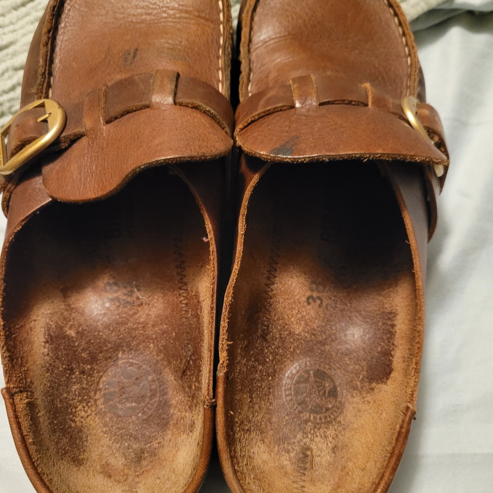 Birkenstock Brown Leather Mules - Picture 2 of 3